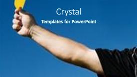  Presentation with referee - Slides with soccer-referee-holding-yellow-card background and a ocean colored foreground