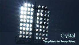  Presentation with blue lights - Slide deck consisting of soccer rugby - stadium lights and dark blue background and a navy blue colored foreground