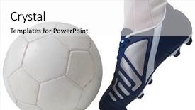  Presentation with football - Colorful PPT theme enhanced with close up of football player backdrop and a white colored foreground