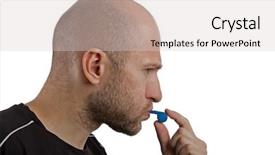  Presentation with referee - Presentation theme consisting of soccer sport men referee blowing background and a light gray colored foreground