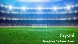  Presentation with illumination - Cool new slide set with soccer stadium with illumination green backdrop and a forest green colored foreground