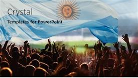  Presentation with soccer - Slide set enhanced with soccer-supporters-and-argentina-flag background and a light blue colored foreground