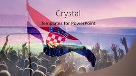  Presentation with croatia - PPT layouts featuring soccer-supporters-and-croatia-flag background and a coral colored foreground