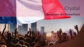  Presentation with france flag - Presentation having soccer-supporters-and-france-flag background and a coral colored foreground