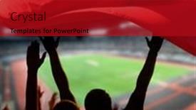  Presentation with morocco - PPT theme featuring soccer-supporters-and-morocco-flag background and a crimson colored foreground