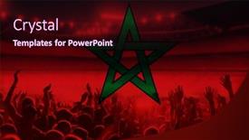  Presentation with morocco - PPT theme consisting of soccer-supporters-and-morocco-flag background and a wine colored foreground