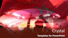  Presentation with morocco - Slide deck having soccer-supporters-and-morocco-flag background and a tawny brown colored foreground
