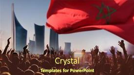  Presentation with morocco - Presentation theme consisting of soccer-supporters-and-morocco-flag background and a tawny brown colored foreground