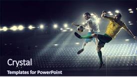  Presentation with football - Theme having soccer team - hot football moments background and a wine colored foreground