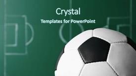  Presentation with strategy - Theme enhanced with soccer templates - football game strategy written background and a ocean colored foreground