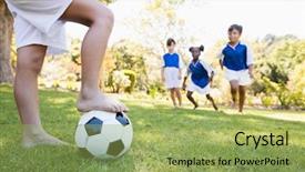  Presentation with math children concepts - Colorful presentation theme enhanced with soccer uniform playing a match backdrop and a yellow colored foreground