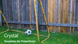  Presentation with goal ball - Amazing PPT theme having soccerfield - backyard children soccer goal backdrop and a  colored foreground
