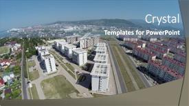  Presentation with hotel resort - Presentation theme featuring sochi-russia-aug-1-2014 background and a teal colored foreground