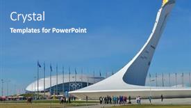  Presentation with olympic games - Presentation theme consisting of sochi-russia-february-12-2014 background and a teal colored foreground