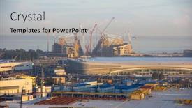  Presentation with olympic - Presentation design consisting of sochi-russia-june-20-construction background and a light gray colored foreground