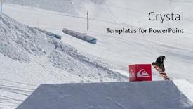  Presentation with snow mountain - Audience pleasing presentation theme consisting of sochi-russia-march-22-2014 backdrop and a light gray colored foreground