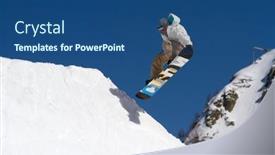  Presentation with snow mountain - Presentation design having sochi-russia-march-22-2014 background and a ocean colored foreground