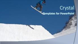  Presentation with mountain snow - Presentation theme featuring sochi-russia-march-22-2014 background and a ocean colored foreground