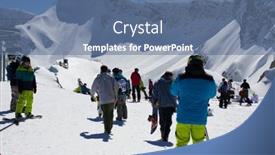  Presentation with tourists - Presentation design having sochi-russia-march-22-2014 background and a ocean colored foreground