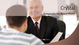  Presentation with meeting - Slides having social adjustment - young couple meeting with consultant background and a soft green colored foreground