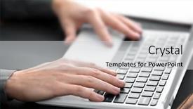  Presentation with notary - Cool new PPT theme with social adjustment - young notary working with laptop backdrop and a  colored foreground