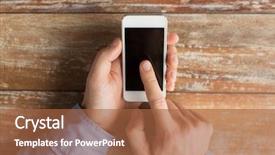  Presentation with technology education - Presentation theme consisting of social ads - business education people and technology background and a red colored foreground