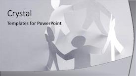  Presentation with circle - PPT theme having social assistance - circle of people background and a light gray colored foreground