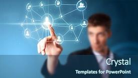  Presentation with social - Presentation theme consisting of social buttons on a virtual background and a ocean colored foreground