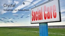  Presentation with health programs - PPT layouts consisting of social care or health security background and a light blue colored foreground