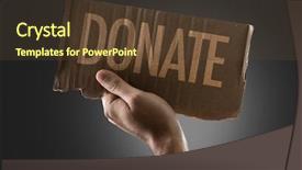  Presentation with cause - Colorful slides enhanced with social cause - donate backdrop and a tawny brown colored foreground