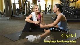  Presentation with personal - Slide deck enhanced with social clubs - prime adult caucasian female background and a  colored foreground