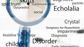  Presentation with autism - Presentation featuring social cognition - autism terms against part background and a white colored foreground