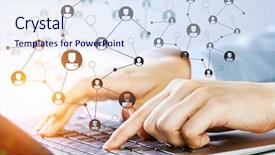  Presentation with social media - Theme featuring social connection and networking mixed background and a sky blue colored foreground