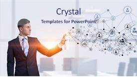  Presentation with social media job search - Amazing PPT layouts having social connection and networking mixed backdrop and a sky blue colored foreground