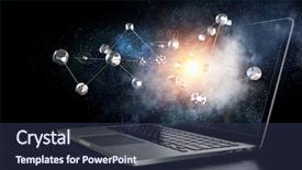  Presentation with social media - Amazing presentation theme having social connection and networking mixed backdrop and a tawny brown colored foreground