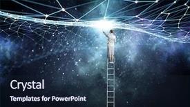  Presentation with connection - Cool new theme with social connection concept backdrop and a navy blue colored foreground