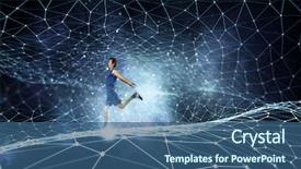  Presentation with social media - Audience pleasing PPT theme consisting of social determinants health - young man jogger mixed media backdrop and a ocean colored foreground