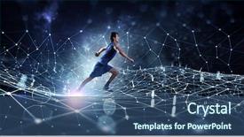  Presentation with media - Amazing slide deck having social determinants health - young man jogger mixed media backdrop and a ocean colored foreground