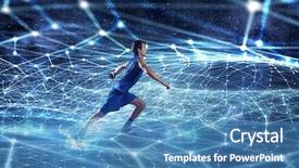  Presentation with media - Presentation theme consisting of social determinants health - young man jogger mixed media background and a teal colored foreground