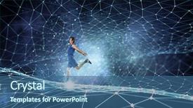  Presentation with media - Theme enhanced with social determinants health - young man jogger mixed media background and a ocean colored foreground