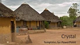  Presentation with poverty development - Audience pleasing presentation theme consisting of social development - poverty face of a real backdrop and a coral colored foreground