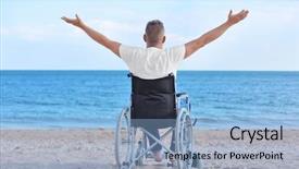  Presentation with diagnosis - Beautiful slides featuring social diagnosis - elderly man in wheelchair backdrop and a light blue colored foreground