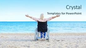  Presentation with diagnosis - Amazing theme having social diagnosis - elderly woman in wheelchair backdrop and a cool aqua colored foreground