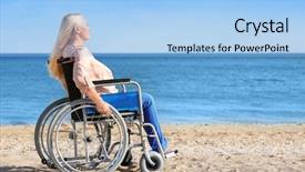  Presentation with diagnosis - PPT layouts consisting of social diagnosis - elderly woman in wheelchair background and a light blue colored foreground