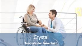  Presentation with doctor taking care of baby - Cool new slides with social diagnosis - male doctor taking care backdrop and a teal colored foreground