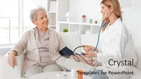  Presentation with blood pressure - Colorful PPT layouts enhanced with social diagnosis - young nurse measuring blood pressure backdrop and a mint green colored foreground