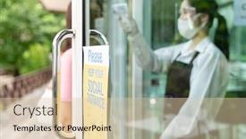  Presentation with normal - Cool new presentation with social-distance-signage-for-new backdrop and a lemonade colored foreground