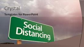  Presentation with social distancing - Cool new presentation theme with social-distancing-green-road-sign backdrop and a lemonade colored foreground