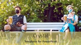  Presentation with bavaria - Theme having social-distancing-in-bavaria background and a yellow colored foreground