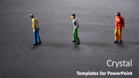  Presentation with society - Audience pleasing presentation design consisting of social-distancing-keep-distance backdrop and a dark gray colored foreground